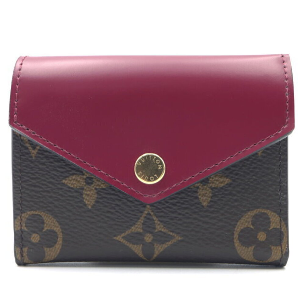 Louis Vuitton Zoe Portefeuille Wallet Trifold Leather Brown Pink - Picture 1 of 8